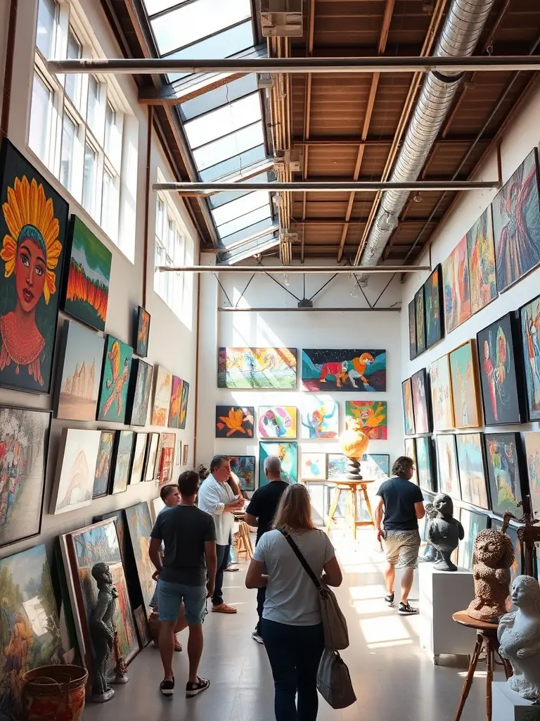A photograph showcasing a MAKUSSA-supported art exhibition, highlighting the works of local artists and the organization's role in promoting artistic talent within the community.